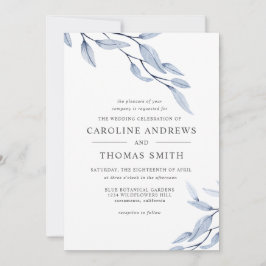 エーテル青 |ボエレガントタニ葉カル結婚 招待状