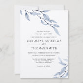 エーテル青 |ボエレガントタニ葉カル結婚 招待状 (正面)