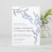 エーテル青 |垂直植物学葉結婚のs 招待状 (スタンド正面)
