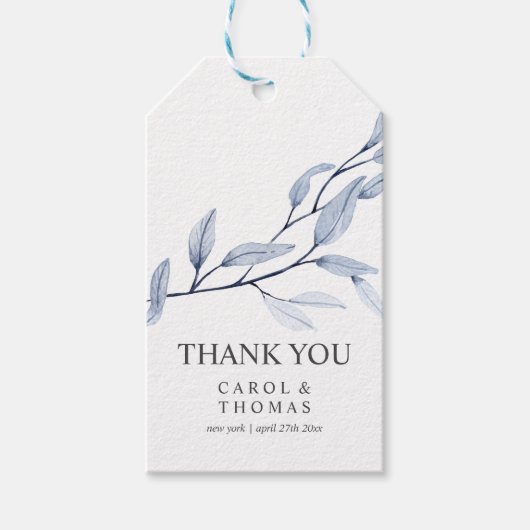 エーテル青 |感謝していモノグ結婚ラム ギフトタグ (正面)