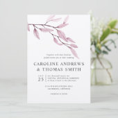 エーテル青 | Chic Botanical 葉結婚s 招待状 (スタンド正面)