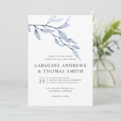 エーテル青 | Chic Botanical 葉結婚s 招待状 (スタンド正面)