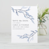 エーテル青 | chic VERTICAL日付を保存 招待状 (スタンド正面)