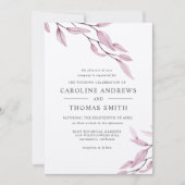 エーテル・ブルゴーニュ |ボタニカル葉結婚の 招待状 (正面)