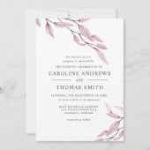 エーテル・ブルゴーニュ |ボタニカル葉結婚の 招待状 (正面)