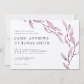 エーテル・ブルゴーニュ | Chic Botanical 葉結婚s 招待状 (正面)