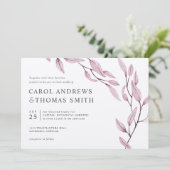 エーテル・ブルゴーニュ | Chic Botanical 葉結婚s 招待状 (スタンド正面)