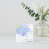 **エーテルQR。AP46金ゴールドグリッターロゴ抽象芸術 スクエア名刺 (スタンド正面)