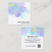 **エーテルQR。AP46金ゴールドグリッターロゴ抽象芸術 スクエア名刺 (正面/裏面)