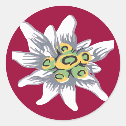 エーデルワイスの花 ラウンドシール (正面)