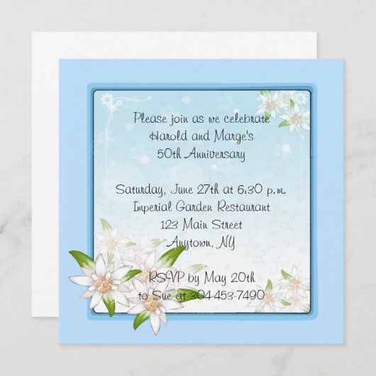 エーデルワイスの花 招待状 (正面/裏面)