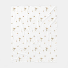 エーデルワイスアルパインウォーターカラーワイルドフラワー フリースブランケット