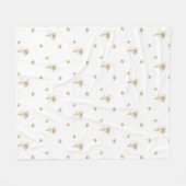 エーデルワイスアルパインウォーターカラーワイルドフラワー フリースブランケット (正面(横))