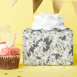 エーデルワイスアルプスワイルドフラワーチャークコテージコア ラッピングペーパー