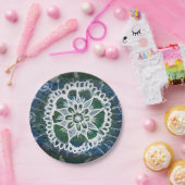 エーデルワイスカスタム紙プレートブルーマンダラ ペーパープレート (パーティー)