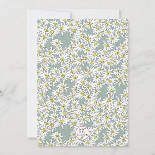 エーデルワイスサウンドオブミュージックブライダルシャワーセージグリーン 招待状 (裏面)