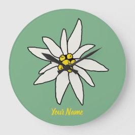 エーデルワイスシャレーフラワーレトロハッツヴィンテージアルム ラージ壁時計