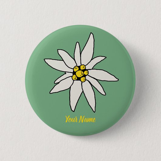 エーデルワイスシャレーフラワーレトロハッツヴィンテージアルム 缶バッジ (正面)