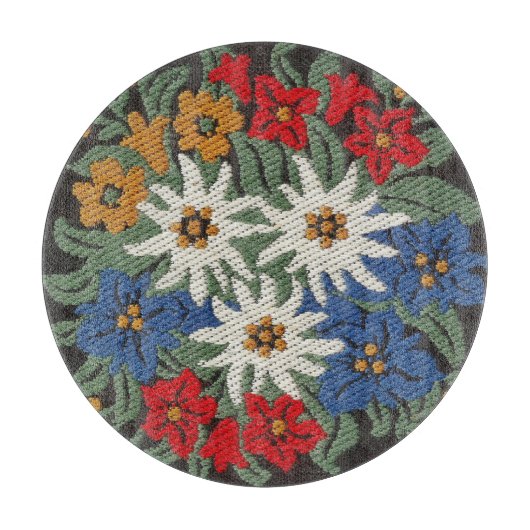 エーデルワイススイスアルパインフラワー カッティングボード (正面)