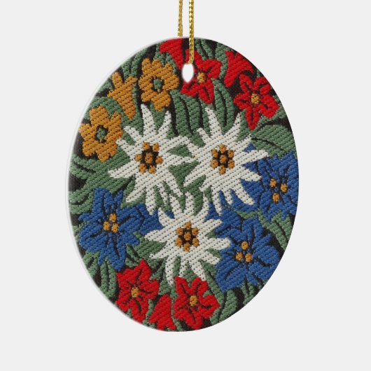 エーデルワイススイスアルパインフラワー セラミックオーナメント (右)