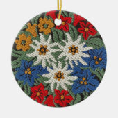 エーデルワイススイスアルパインフラワー セラミックオーナメント (正面)