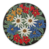 エーデルワイススイスアルパインフラワー セラミックノブ (正面)