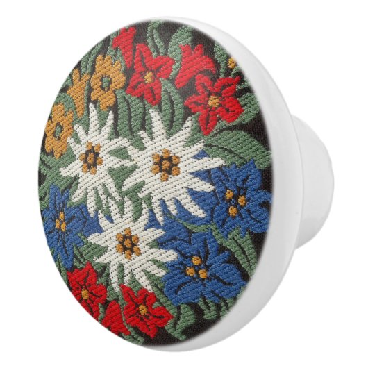 エーデルワイススイスアルパインフラワー セラミックノブ (右)