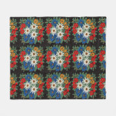 エーデルワイススイスアルパインフラワー フリースブランケット (正面(横))