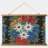 エーデルワイススイスアルパインフラワー 吊り下げ型タペストリー (正面)