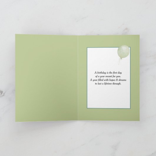 エーデルワイススイスアルプスウィンドウ誕生日 カード (内部)