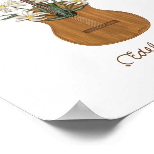 エーデルワイスデュエットハッピーノスタルジックフォークアートプリント ポスター (角)