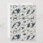 エーデルワイスネイビーブルーワイルドフラワーブライダルシャワー 招待状 (裏面)