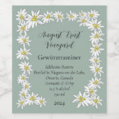 エーデルワイスハンドアルパイン図解入りの、写真付きのビニエレガントヤード ワインラベル (シングルラベル)