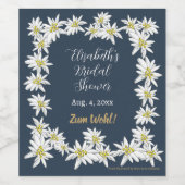 エーデルワイスハンド図解入りの、写真付きのドイツブライダルシャワー ワインラベル (シングルラベル)