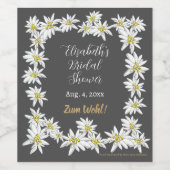 エーデルワイスハンド図解入りの、写真付きのドイツブライダルシャワー ワインラベル (シングルラベル)