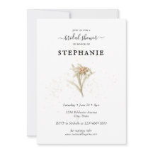 エーデルワイスフローラブライダルシャワー招待