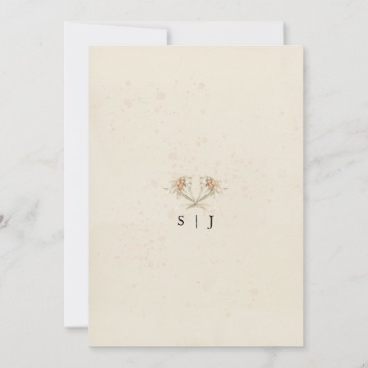 エーデルワイスフローラブライダルシャワー招待 招待状 (裏面)