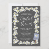 エーデルワイスムーディチャークワイルドフラワーブライダルシャワー 招待状 (正面)