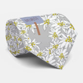 エーデルワイス手描きアルプス山花模様ボホ ネクタイ (ロール)