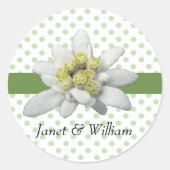 エーデルワイス結婚水玉模様封筒用シール ラウンドシール (正面)