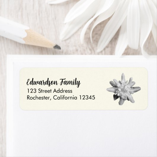 エーデルワイス花ファミリー名差出人住所 ラベル (インサイチュ)