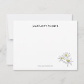 エーデルワイス アルプス ワイルドフラワー キュート ボヘミア サージュ グリーン サンキューカード (裏面)