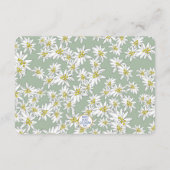 エーデルワイス ワイルドフラワー セージグリーン ブライダルシャワー エンクロージャーカード (裏面)