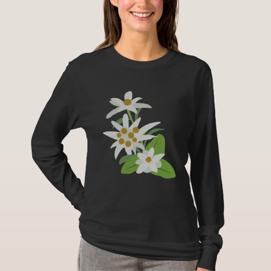 エーデルワイス 花 山の花 スイス オーストリア Tシャツ (正面)