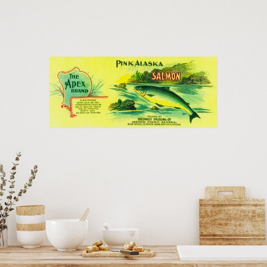 エーペックスサーモン缶ラベル付けゲラードポイント, AK ポスター (キッチン)