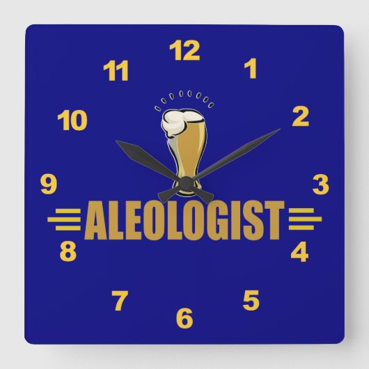 エールおもしろいとビール スクエア壁時計 (正面)