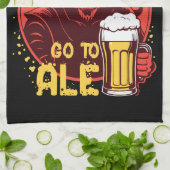 エールに行く – Satan Drink Beer キッチンタオル (折り畳み)