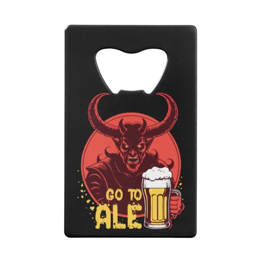 エールに行く – Satan Drink Beer クレジットカード栓抜き (正面)