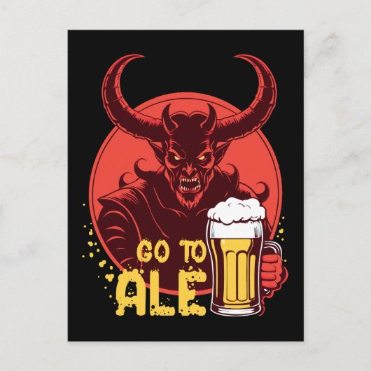 エールに行く – Satan Drink Beer ポストカード (正面)