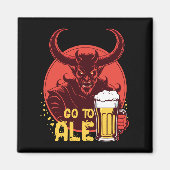 エールに行く – Satan Drink Beer マグネット (正面)